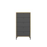 Cassettiera in legno rovere e antracite 60x127h cm - Armerina