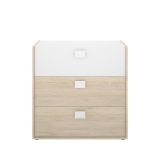 Cassettiera in legno rovere e bianca 80x81h cm - Alibaba