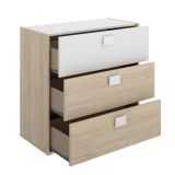 Cassettiera in legno rovere e bianca 80x81h cm - Alibaba