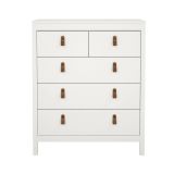 Cassettiera Jeanine, Settimino multiuso, Comò camera da letto, Mobile con cassetti, 38x82 h99 cm, Bianco