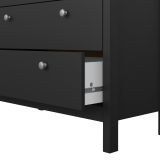 Cassettiera Jeanine, Settimino multiuso, Comò camera da letto, Mobile con cassetti, 38x82 h99 cm, Nero