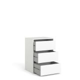 Cassettiera Jeanne, Settimino multiuso, Comò camera da letto, Mobile con cassetti, 51x40 h70 cm, Bianco