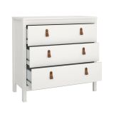 Cassettiera Joceline, Settimino multiuso, Comò camera da letto, Mobile con cassetti, 38x82 h80 cm, Bianco