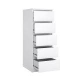 Cassettiera Joelle, Settimino multiuso, Comò camera da letto, Mobile con cassetti, 40x50 h111 cm, Bianco