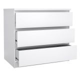 Cassettiera Lilou, Settimino multiuso, Comò camera da letto, Mobile con cassetti, 50x77 h68 cm, Bianco