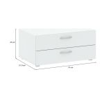 Cassettiera Limerick, Settimino multiuso, Comò camera da letto, Mobile con cassetti, 74x52 h35 cm, Bianco