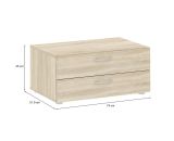 Cassettiera Limerick, Settimino multiuso, Comò camera da letto, Mobile con cassetti, 74x52 h35 cm, Rovere