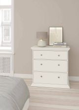 Cassettiera Lorraine, Settimino multiuso, Comò camera da letto, Mobile con cassetti, 52x86 h88 cm, Bianco