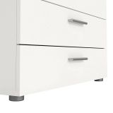 Cassettiera Marinette, Settimino multiuso, Comò camera da letto, Mobile con cassetti, 80x40 h68 cm, Bianco