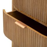 Cassettiera Marrone Ciliegio oro 3 Cassetti Effetto Invecchiato 81x47x82h cm, Apertura Scorrevole - Fama