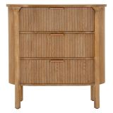 Cassettiera Marrone Ciliegio oro 3 Cassetti Effetto Invecchiato 81x47x82h cm, Apertura Scorrevole - Fama