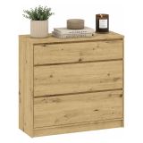 Cassettiera Marrone Rovere 3 Cassetti Apertura Scorrevole 99x40x93h cm, Chiusura Scorrevole - Laleda