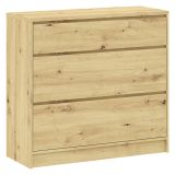 Cassettiera Marrone Rovere 3 Cassetti Apertura Scorrevole 99x40x93h cm, Chiusura Scorrevole - Laleda