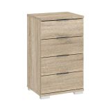 Cassettiera Marrone Rovere 4 Cassetti Apertura Scorrevole 46x42x79h cm, Chiusura Scorrevole - Laka