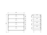 Cassettiera Marrone Rovere 4 Cassetti Apertura Scorrevole 80x40x90h cm, Chiusura Scorrevole - Rosasco