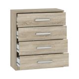 Cassettiera Marrone Rovere 4 Cassetti Apertura Scorrevole 83x43x97h cm, Chiusura Scorrevole - Laga