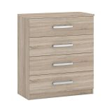 Cassettiera Marrone Rovere 4 Cassetti Apertura Scorrevole 83x43x97h cm, Chiusura Scorrevole - Laga