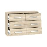 Cassettiera Marrone Rovere 6 Cassetti Apertura Scorrevole 112x43x79h cm, Chiusura Scorrevole - Laganaro