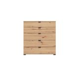 Cassettiera Marrone Rovere Nodi Nero 5 Cassetti Apertura Scorrevole 90x40x95h cm, Chiusura Scorrevole - Mainarda