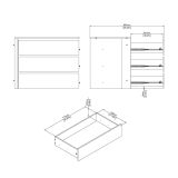 Cassettiera Mathilde, Settimino multiuso, Comò camera da letto, Mobile con cassetti, 55x87 h70 cm, Bianco