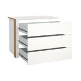Cassettiera Mathilde, Settimino multiuso, Comò camera da letto, Mobile con cassetti, 55x87 h70 cm, Bianco