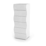 Cassettiera Matteo, Settimanale a 6 cassetti, Comò per camera da letto, 100% Made in Italy, cm 50x40h122, Bianco lucido