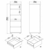 Cassettiera moderna bianca 40x106h cm - Abelarda
