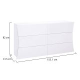Cassettiera moderna bianca lucida 155x82h cm - Albelaziz