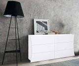 Cassettiera moderna bianca lucida 155x82h cm - Albelaziz