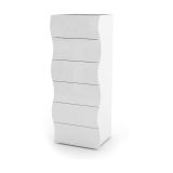 Cassettiera moderna bianca lucida 50x121h cm - Asch