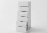 Cassettiera moderna bianca lucida 50x121h cm - Asch