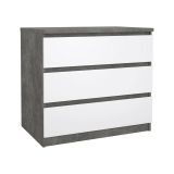 Cassettiera moderna cemento e bianca lucida 77x70h cm - Artic