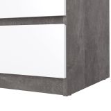 Cassettiera moderna cemento e bianca lucida 77x70h cm - Artic