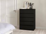 Cassettiera moderna nera 77x111h cm - Ansel
