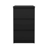 Cassettiera Nero 3 Cassetti Apertura Scorrevole 40x50x70h cm, Chiusura Scorrevole - Accudino