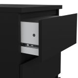 Cassettiera Nero 3 Cassetti Apertura Scorrevole 40x50x70h cm, Chiusura Scorrevole - Accudino