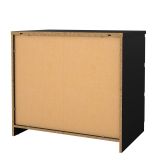 Cassettiera Nero 3 Cassetti Apertura Scorrevole 77x50x68h cm, Chiusura Scorrevole - Kajiki
