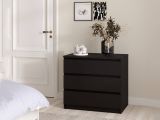 Cassettiera Nero 3 Cassetti Apertura Scorrevole 77x50x68h cm, Chiusura Scorrevole - Kajiki