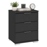 Cassettiera Nero Antracite 3 Cassetti Apertura Scorrevole 46x42x61h cm, Chiusura Scorrevole - Laharo