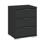 Cassettiera Nero Antracite 3 Cassetti Apertura Scorrevole 46x42x61h cm, Chiusura Scorrevole - Laharo