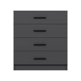 Cassettiera Nero Antracite 4 Cassetti Apertura Scorrevole 90x47x100h cm, Chiusura Scorrevole - Lierna