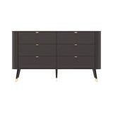 Cassettiera Nero Antracite 6 Cassetti Apertura Scorrevole 138x40x80h cm, Chiusura Scorrevole - Lapaseso