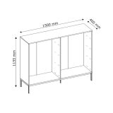 Cassettiera Nero Antracite 8 Cassetti Apertura Scorrevole 150x40x116h cm, Chiusura Soft Close - Laniva