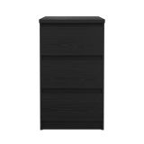 Cassettiera Nero Effetto Legno 3 Cassetti Apertura Scorrevole 40x50x70h cm, Chiusura Scorrevole - Accudino