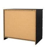 Cassettiera Nero Effetto Legno 3 Cassetti Apertura Scorrevole 77x50x68h cm, Chiusura Scorrevole - Kajiki