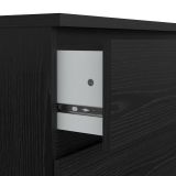 Cassettiera Nero Effetto Legno 3 Cassetti Apertura Scorrevole 77x50x68h cm, Chiusura Scorrevole - Kajiki