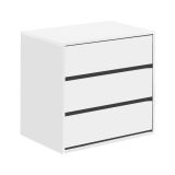 Cassettiera Newport, Settimanale a 3 cassetti, Mobile Comò basso per interno armadio, Settimanale moderno, 60x44h57 cm, Bianco