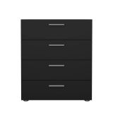 Cassettiera Nina, Settimino multiuso, Comò camera da letto, Mobile con cassetti, 40x70 h82 cm, Nero