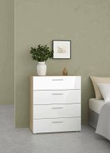 Cassettiera Nina, Settimino multiuso, Comò camera da letto, Mobile con cassetti, 70x40 h82 cm, Quercia e Bianco