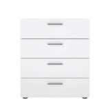 Cassettiera Nina, Settimino multiuso, Comò camera da letto, Mobile con cassetti, 70x40 h82 cm, Quercia e Bianco